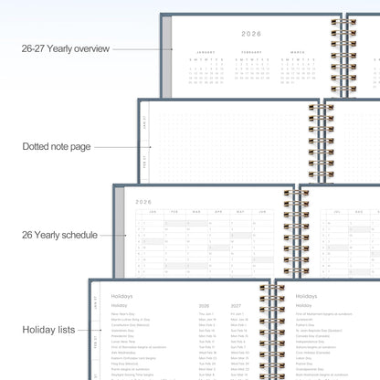 And Per Se 2026 Planner, A4 Size-Daily, Weekly & 18-Monthly Leather Hardcover Planner, Daily Schedule, Monthly Tabs, 100 GSM Thick Paper(Dark Blue)