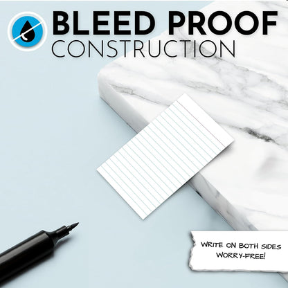 Home Advantage Vertically Ruled White Mini Index Cards, Note Cards (3x5)