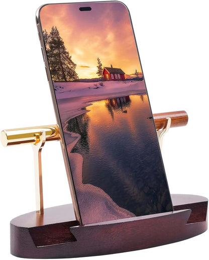 Pen Holder Desk Organizers and Accessories Desk Decor ，Exquisite Wooden Pen Holder ，with a Cool Pen and Two Refills for Office and Home (Style C)