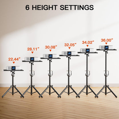AMADA Projector Stand, Laptop Stand with Adjustable Height 22 to 36 inch, Heavy Duty Projector Mount as DJ Racks, Portable Projector Tripod Stand, Tall Floor Stand for Office, Home, Stage or Studio