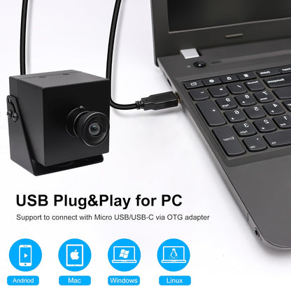 SVPRO 4K Webcam - USB HDMI Dual Output for Computer/Monitor/Projector/TV, Wide Angle Distortion-Free Streaming Webcam H.264 Security Camera
