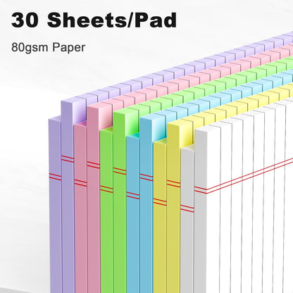12pcs Small Legal Pads 5x8 Colored Note Pads Paper College Ruled Notepad Clear Print Writing Pads 5 x 8 Legal Pads Perforated Narrow Ruled Pads of Paper (Multicolor)