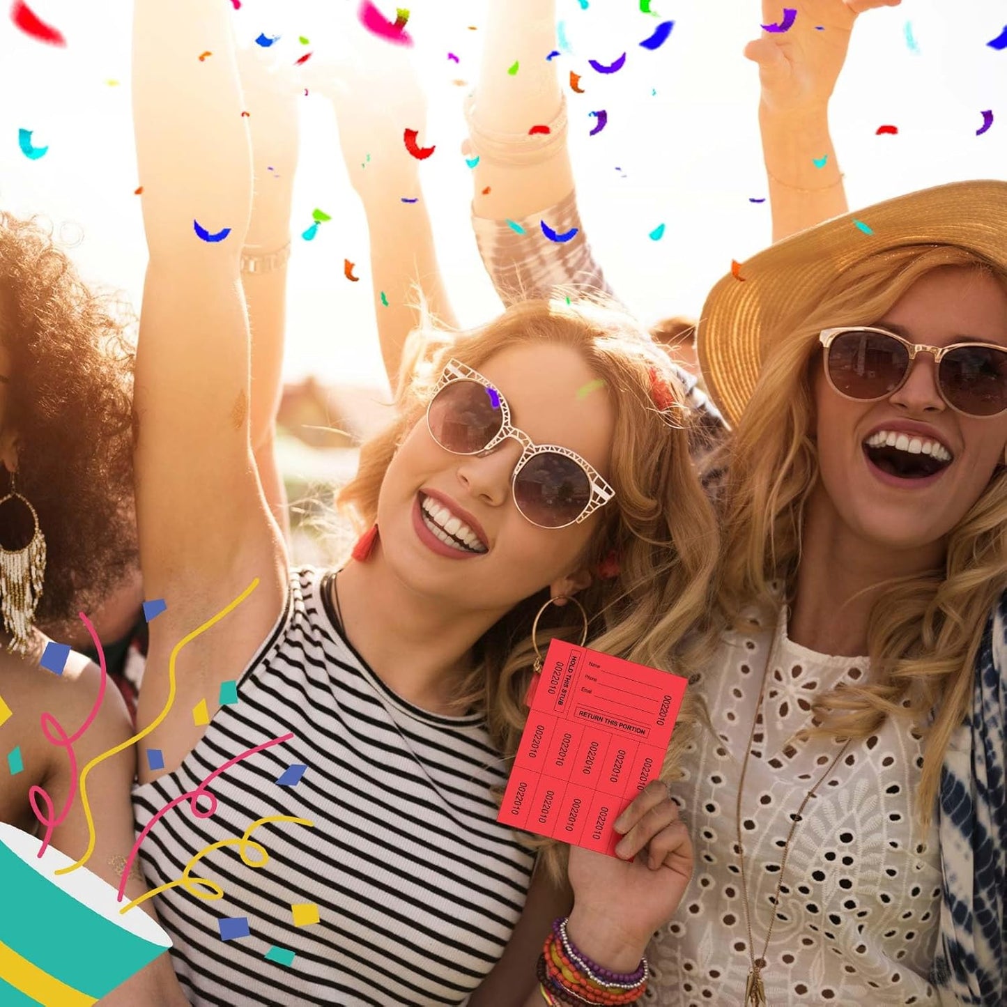 Kosiz 1000 Sheet 10 Bid Raffle Tickets Chinese Auction Tickets Sheets Auction Fundraiser Ticket Numbered with Name and Phone Number Per Sheet Raffle Tags for Silent Bidding (Red)