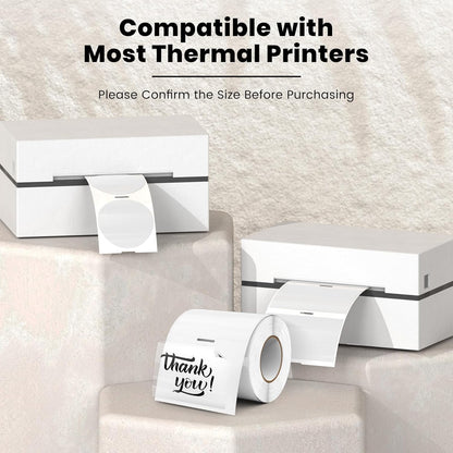 Transparent Thermal Labels 3 × 2 Inch Self Adhesive Printer Clear Stickers Vinyl Waterproof Roll Decals Rectangle Name Tag for Address Design DIY Logo Business 300 PCS