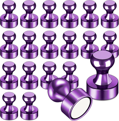 LOVIMAG 20 PCS Refrigerator Magnets, Purple Fridge Magnet Strong Magnet for Whiteboard, Small Neodymium Magnets Ideal for Push Pin Magnets, Office, Classroom, Map