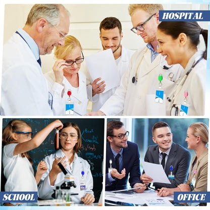 Laumoi Heavy Duty Retractable Badge Holder Reel with Belt Clip Keyring and Waterproof Vertical ID Card Holders for ID Name Card Keychain Badge(11 Colors)