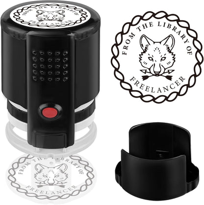 Custom Ink Stamp | Personalized Self Inking Stamp Gifts for Book Lovers, Readers, Teachers | 5 Ink Colors (Design-02)