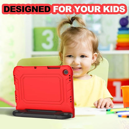 YIHE Kids Case for Samsung Galaxy Tab A11 Plus 2025 & A9 Plus 2023 11 Inch, Shockproof Handle Stand Cover with Built-in Screen Protector, Red&Black