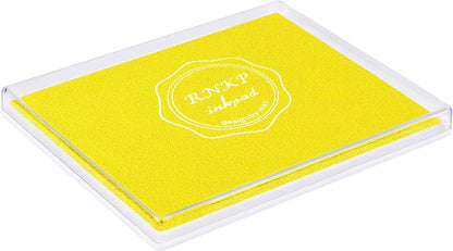 MOYBMG Large Yellow Permanent Ink Pad for Rubber Stamps, 5x4 Inch, Kids Non-Toxic Safe Ink Pad, Paper Wood Fabric