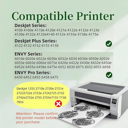 67XXL Black Ink Cartridge Replacement for HP Deskjet 4100 4100e 4152e 4155 4155e Envy 6000 6055e 6055 6400 6458 6458e 6452 6455e Printers (2 Black)