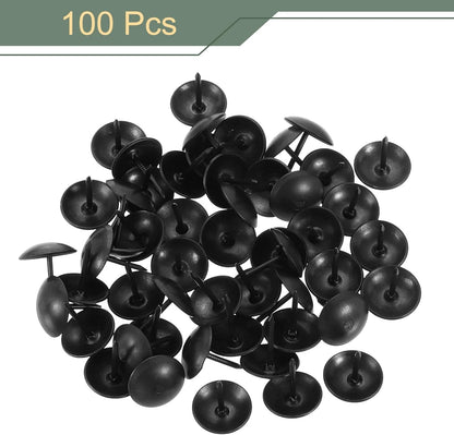 uxcell 100 Pcs Upholstery Tacks, 12 x 13mm Round Head Upholstery Nails Pins Vintage Decorative Furniture Tacks for Chairs Sofas Beds DIY Project, Black