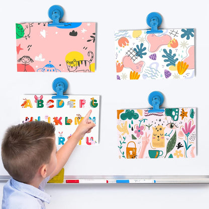 VNDUEEY 20 Pack Magnetic Paper Clip Dispenser Holder, Paperclip Dispenser for Desk, School, Office, Fridge Magnets Refrigerator Magnets, Magnet Clips for Whiteboard Locker (Blue) ﻿