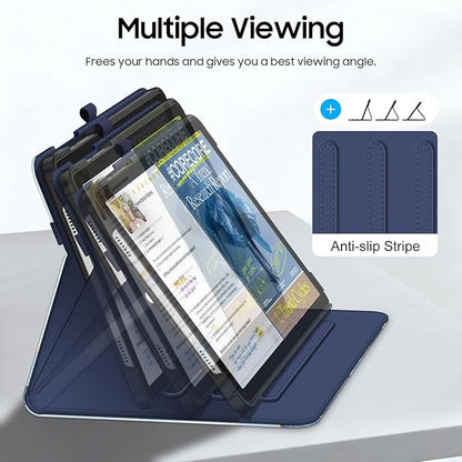 Fintie Case for Samsung Galaxy Tab A9 Plus/A9+ 5G 11 Inch 2023 Model (SM-X210/X216/X218), Multi-Angle Viewing Smart Stand Back Cover with Pocket Auto Wake/Sleep, Ocean Marble