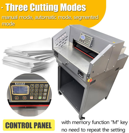 TECHTONGDA 110V Electric Paper Cutter Automatic Cutting Paper Machine with Extra Knife Pad, Heavy Guillotine Paper Cutter 3.15in Cutting Thickness, 19.3" Cutting Length