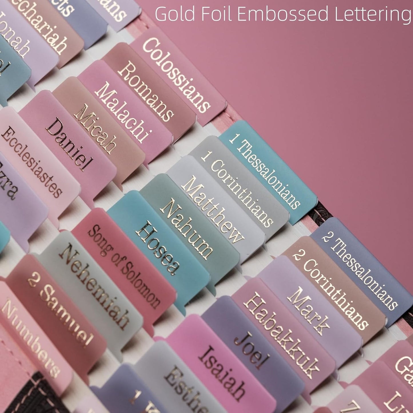 UPAFEXXI-Laminated Bible Tabs with Book Summaries(Gold Foil Embossed Lettering), Bible Tabs for Women and Men, Reposition Large Print Stickers, Easy to Read, 80Chapters Labels for Easy Navigation