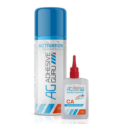 Adhesive Guru CA Glue with Activator - Woodworking Cyanoacrylate Glue (0.9 oz - 3.38 fl oz)