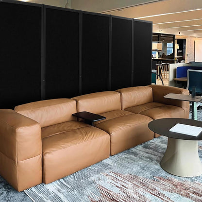 Folding Room Partition,Privacy Room Screen with Arms,Office Dividers Partition Wall,10'2"L* 6'7"H,Black