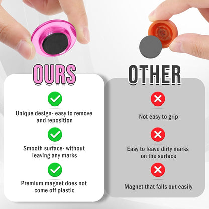 VNDUEEY 45 Pcs Round Whiteboard Magnets, Refrigerator Magnets, Dry Board Fridge Magnet, Small Magnet Teacher Supplies for School, Home, Office(Pink, 3cm/1.18in)