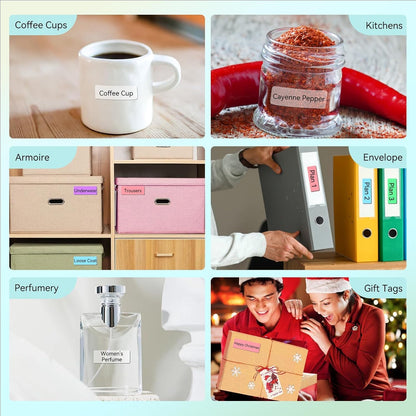 Label Maker Tape Refill 15mm 0.47 Standard Laminated Thermal Label Tape Replacement 0.59"×1.57"(15×40mm), 1650 Labels/10Rolls/Pack, High Definition Labeling Tape for Home Office School Hotel