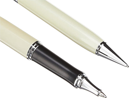 Pentel Libretto Roller Gel Pen and Pencil Set with Gift Box, Pen 0.7mm and Pencil 0.5mm, Cream Barrels (K6A8W-A)