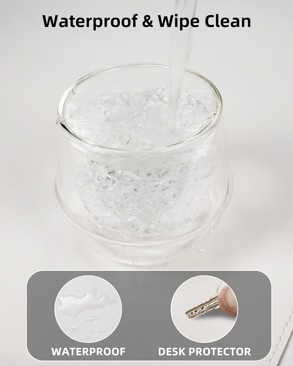 Desk Pad Mat - Leather Desk Pad Protector for Office and Home - Desk Organization and Accessories - Ideal for Large Mouse Pad and Desk Mats on Top of Desks(White,35.4" x 17")