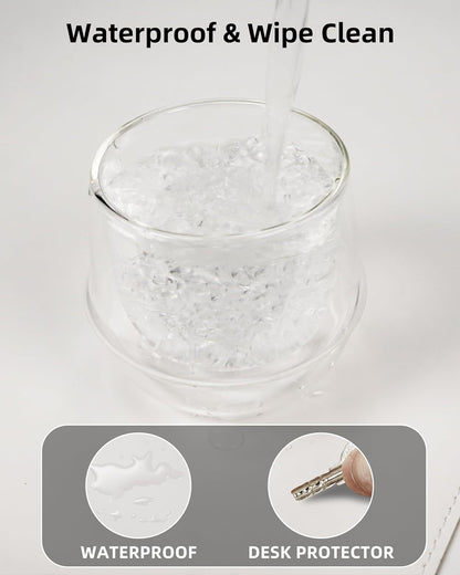 Desk Pad Mat - Leather Desk Pad Protector for Office and Home - Desk Organization and Accessories - Ideal for Large Mouse Pad and Desk Mats on Top of Desks(White,31.5" x 15.7")