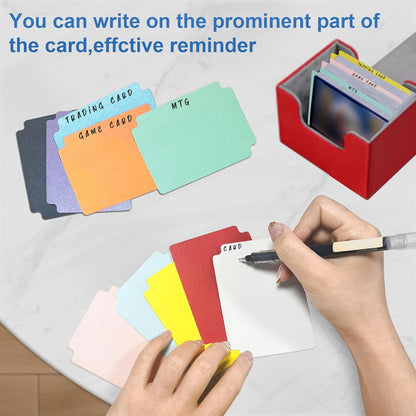 Trading Card Dividers, Multicolor 100-Pack Paper Card Dividers for MTG, TCG, Sports Card Organizer, Fits Standard Card Storage Boxes