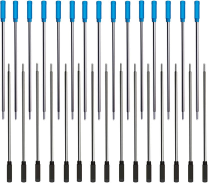 4.5” Replaceable Ballpoint Pen Refills, 30 Pack Smooth Writing Ballpoint Refills for Cross Style Pen (Black and Blue Ink Refills)
