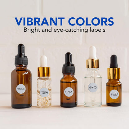 Perco Silver 1/2-Inch Round Circle Dot Sticker Labels with Permanent Adhesive for Wedding Invitations - 3,000 Labels per Roll - Vibrant Colors, Strong Adhesion - Made in USA