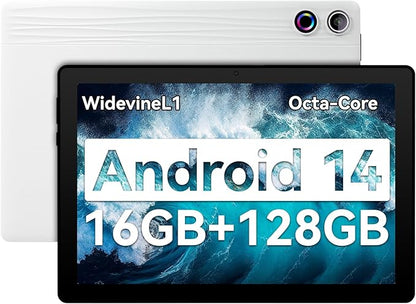 Tablet, Android Tablet 10.95",16GB RAM 128GB ROM 1TB Expansion, Octa-Core, Android 14, 1280x800 FHD, Dual Camera, WiFi6, BT5.3, 6800mAh Battery