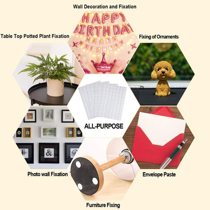 JANYUN 280 Pcs Double Sided Sticky Dot Stickers Removable Round Putty Clear Sticky Tack No Trace Sticky Putty Waterproof Small Stickers for Festival Decoration (20mm, 280)