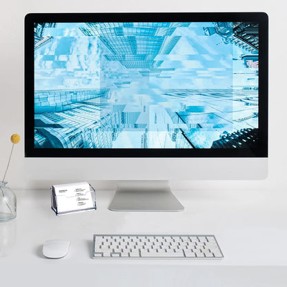 Clear Acrylic Business Card Holder, Name Card Organizer for Desk Fits 50 Business Cards