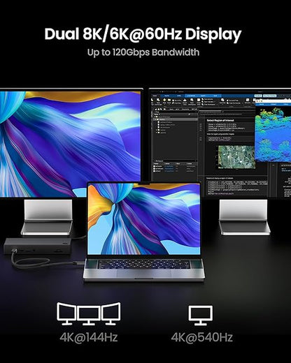 Silkland Certified USB 4 for Thunderbolt 5 Cable 5FT, 80Gbps Data Cable, 240W PD3.1, 120Gbps for 16K/Dual 8K Display, Braided USB C Video Cable Compatible for Thunderbolt 4, MacBook Pro, iPhone 17,SSD