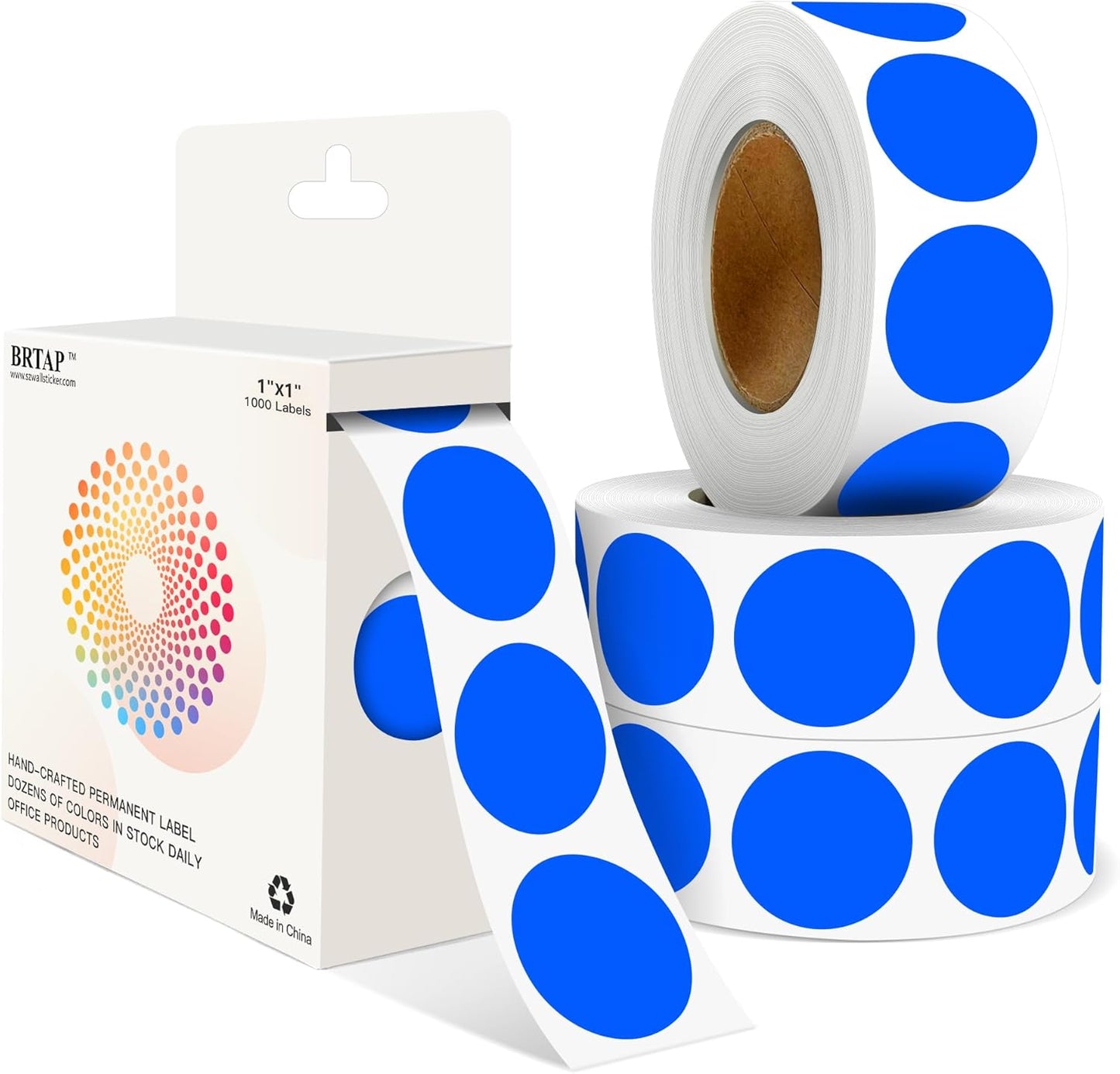 Blue 1 Inch Round Color Coding Labels with 4000 Dots, 4 Rolls - Bright Color Dot Stickers for File Folders, Inventory System - Highly Visible