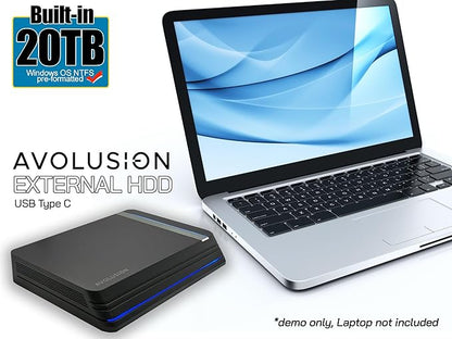 Avolusion PRO-X USB 3.0 External Hard Drive for WindowsOS Desktop PC/Laptop - (20TB) (Renewed)