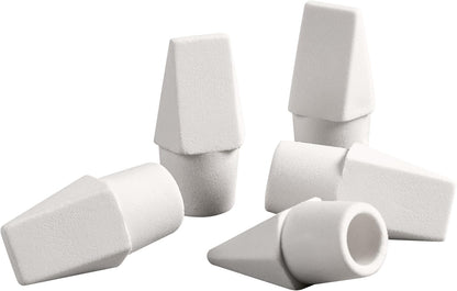 Ticonderoga Pencil Cap Erasers, White, 25 Count, 6 Packs (X38025)
