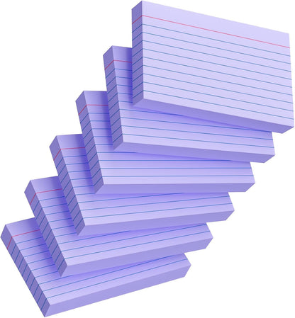 Index Cards 3x5 Inch, 300sheets, Flash Cards,Ruled Lined Purple Note Cards Paper For Studying, Schools Supplies, College, Office And Home Organization, Note Taking Supplies