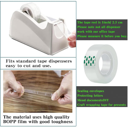 144 Rolls Transparent Tape Refills Rolls Each Rol 1 inch Corel 3/4 x 900 Inches,for School,Office, Home.