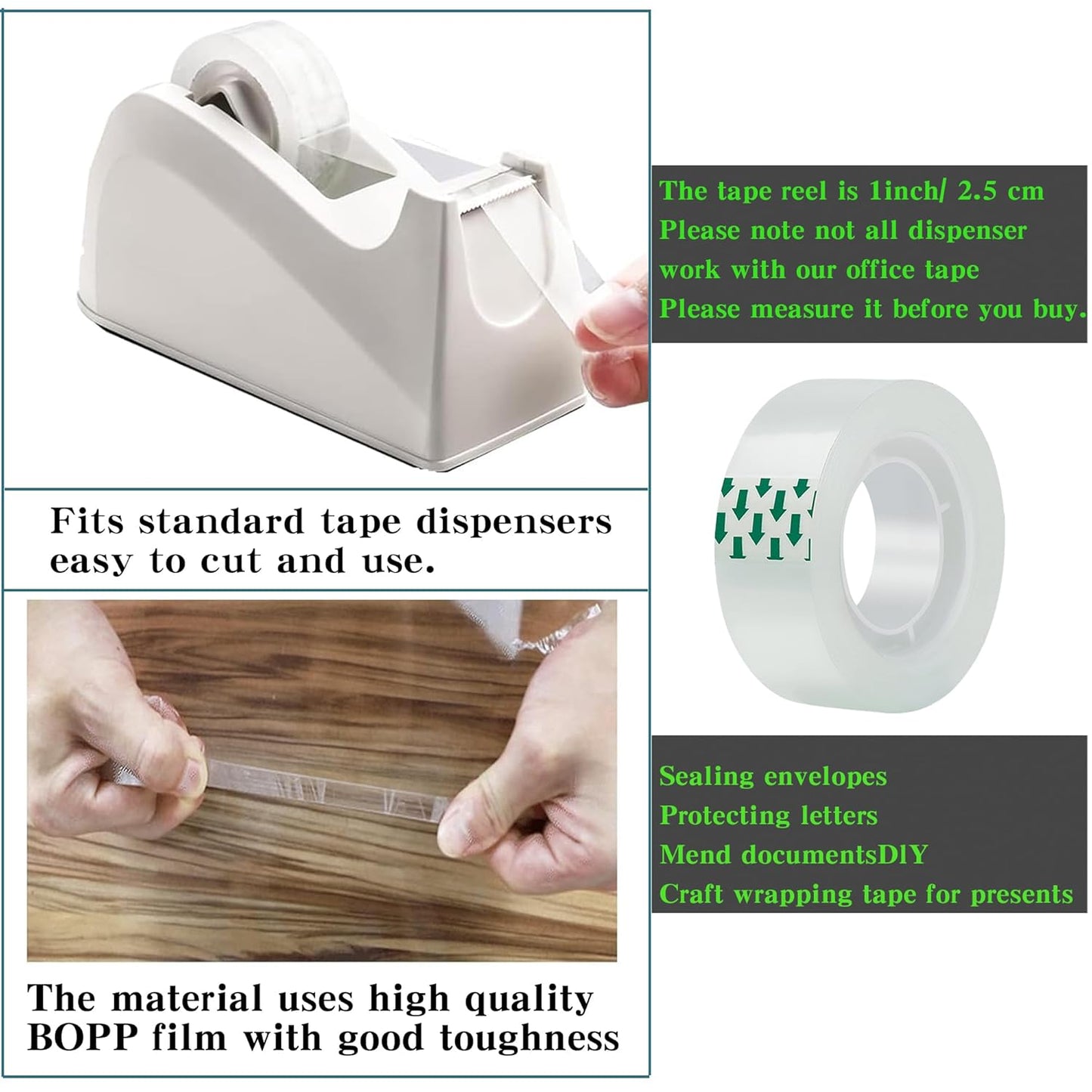 48 Rolls Transparent Tape Refills Rolls Each Rol 1 inch Corel 3/4 x 900 Inches,for School,Office, Home.