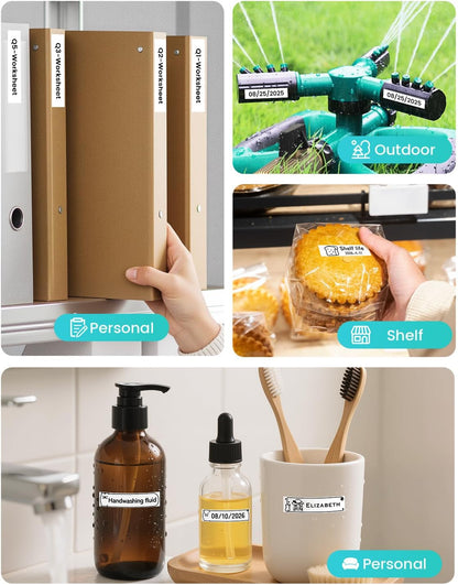 Airmall 12mm .47 Laminated White Tz Tape Compatible with Brother Label Maker Tape Refill TZe-231 TZe231 Replace for Brother P Touch D210 D200 D400 1280 1290 1880, Black on White 1/2 Inch, 5-Pack