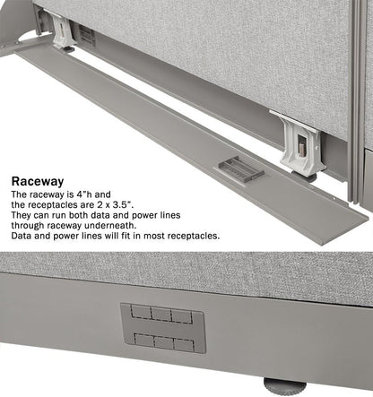 GOF Freestanding L Shaped Office Partition, Large Fabric Room Divider Panel, 36" D x 96" W x 48" H