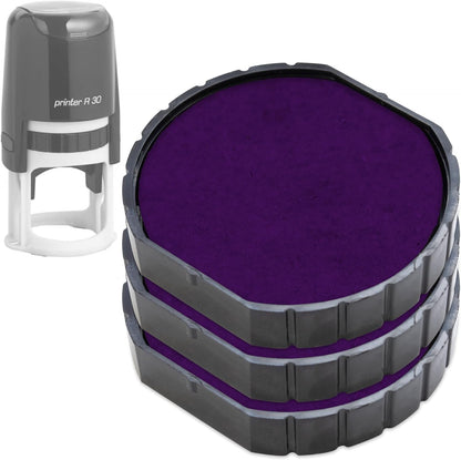 COLOP E/R30 Non-Toxic, Water Based Premium Replacement Pad for Printer R30 Stamp - Pack of 3 - Purple