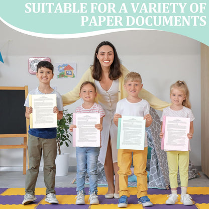 6 PCS Pastel Plastic Report Covers with 3 Prongs Clear Front Presentation Folders 3 Prong Folders for Resume Portfolio Document Report Letter Proposal School Classroom Office Supplies (Pastel)