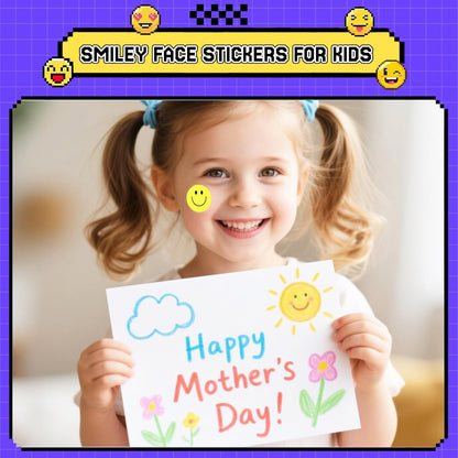 2000Pcs Smiley Face Stickers - 4 Rolls Happy Face Stickers Cute Small Reward Stickers for Kids Classroom Teachers Students