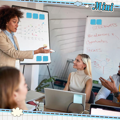 TaoBary 96 Pack Mini Dry Erase Erasers Bulk Magnetic Whiteboard Dry Erasers Classroom Supplies Whiteboard Chalkboard Cleaner for Teacher School Office, 1.97 x 1.97 Inch(Iight Blue)