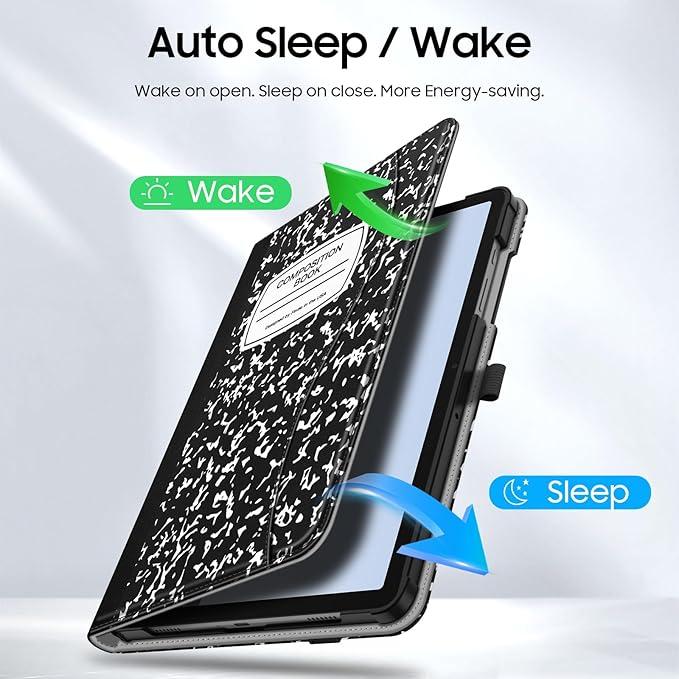 Fintie Case for Samsung Galaxy Tab A9 Plus/A9+ 5G 11 Inch 2023 Model (SM-X210/X216/X218), Multi-Angle Viewing Smart Stand Back Cover with Pocket Auto Wake/Sleep, Composition Book