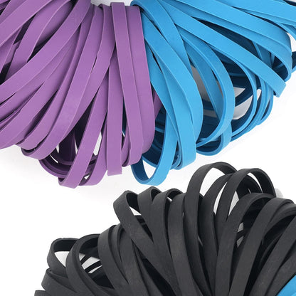 AMUU Rubber Bands Size #64 227g/0.5 lb Purple Blue Black Rubber Bands for Office Supplies Home Money File Folders Strong Elastic Bands