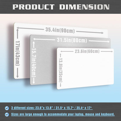 K KNODEL Desk Mat, Blotter, Dual-Sided Office Desk Pad, Waterproof Desk Mat for Desktop, Desk Blotters, PVC Leather Pad Protector (White, 31.5" x 15.7")