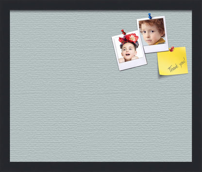 PinPix 18x15 Inch Cork Bulletin Board. This Decorative Framed Pin Board Comes with Soft Blue Design and a Satin Black Frame. Ideal for Home Office Decor or Message Board (PinPix-1814)