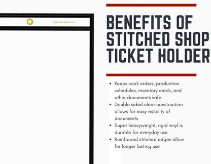 Office Werks Stitched Dry Erase Pocket, Portrait View Heavy Duty Reusable 8.5" X 11" Sleeves, Clear Both Sides with 1 Hole for Attaching to Machinery, File Cabinets and More, Black Trim (Pack of 25)